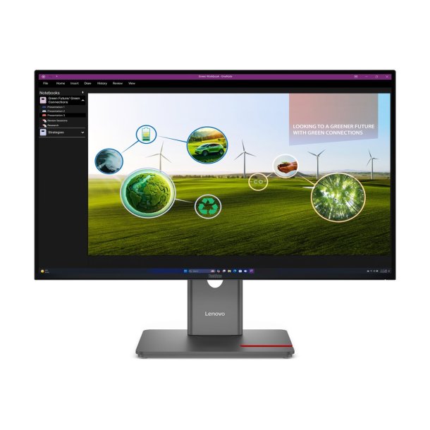 Lenovo ThinkVision P27Q-40 27 tommer QHD computersk�rm med IPS-panel, HDMI, DisplayPort og 120 Hz opdateringshastighed