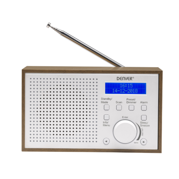      Specifikationer   DENVER DAB-46 DAB b�rbar radio Brun Hvid